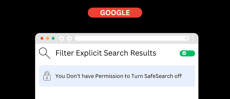 Screenshot of explicit search results warning about SafeSearch restrictions in Australia.